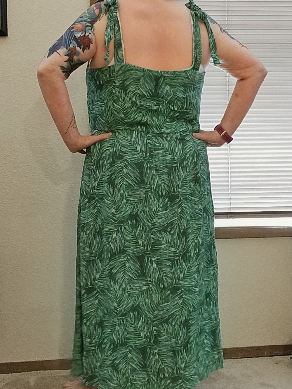 NWT Dip Green Tropical Palm Print Maxi Dress - Size 1X - Picture 3 of 16